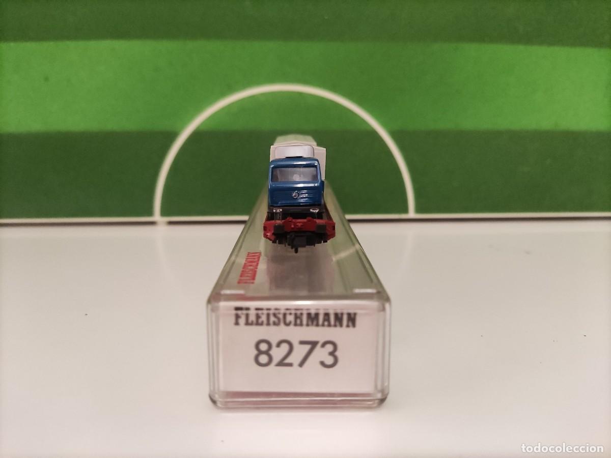 Trenes escala: Vag&oacute;n plataforma con cami&oacute;n Fleischmann REF 8273 Escala N - Foto 2