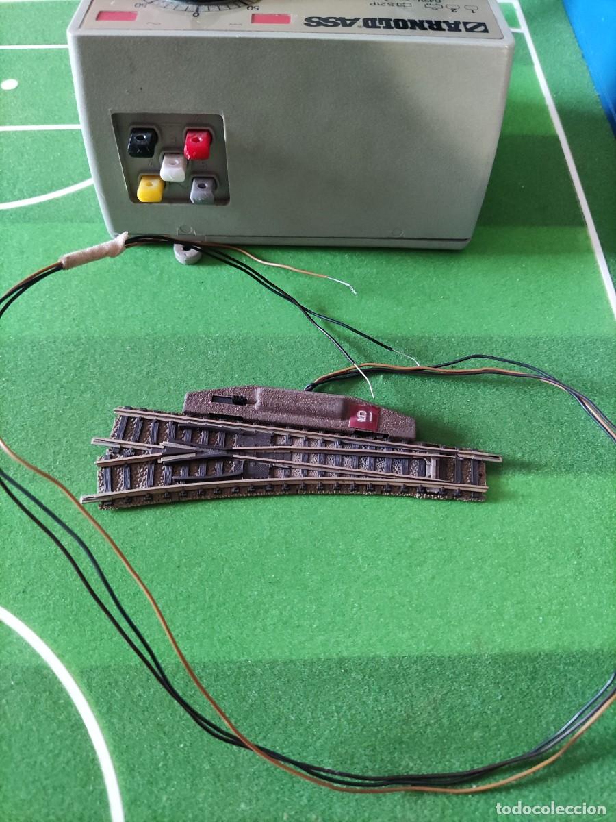 Trenes escala: Desv&iacute;o el&eacute;ctrico izquierda Fleishmann motor 6421 - 9421 - 6441 Escala N