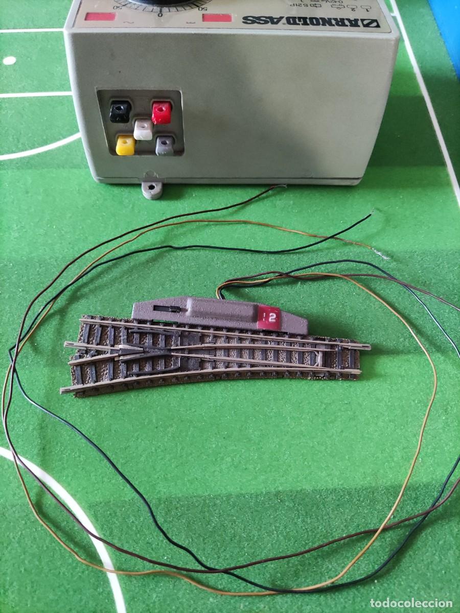 Trenes escala: Desv&iacute;o el&eacute;ctrico izquierda Fleishmann motor 6421 - 9421 - 6441 Escala N