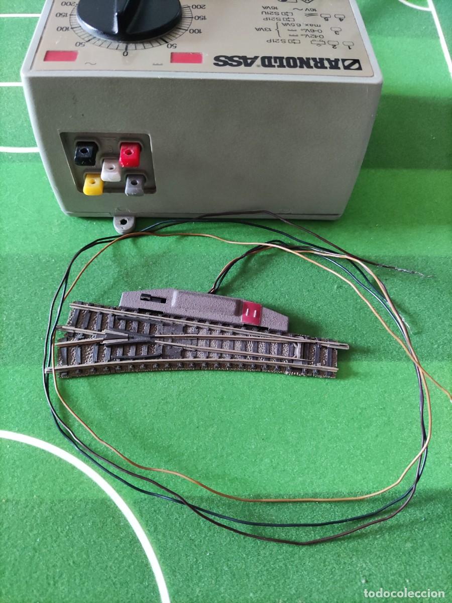 Trenes escala: Desv&iacute;o el&eacute;ctrico izquierda Fleishmann motor 6421 - 9421 - 6441 Escala N