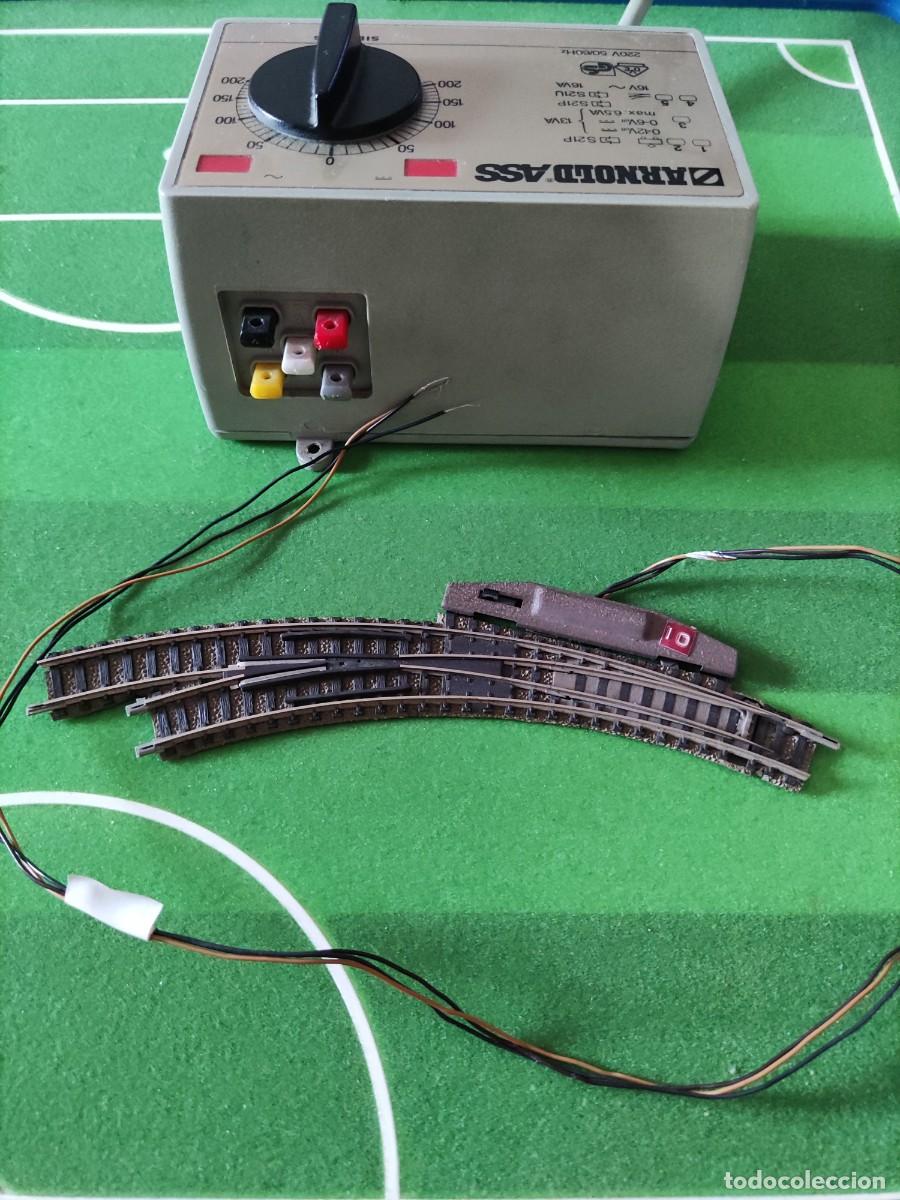 Trenes escala: Desv&iacute;o el&eacute;ctrico izquierda Fleishmann 9142 motor 6421 - 9421 - 6441 Escala N