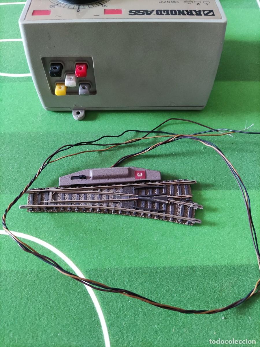 Trenes escala: Desv&iacute;o el&eacute;ctrico derecha Fleishmann motor 6422 - 9422 - 6442 Escala N