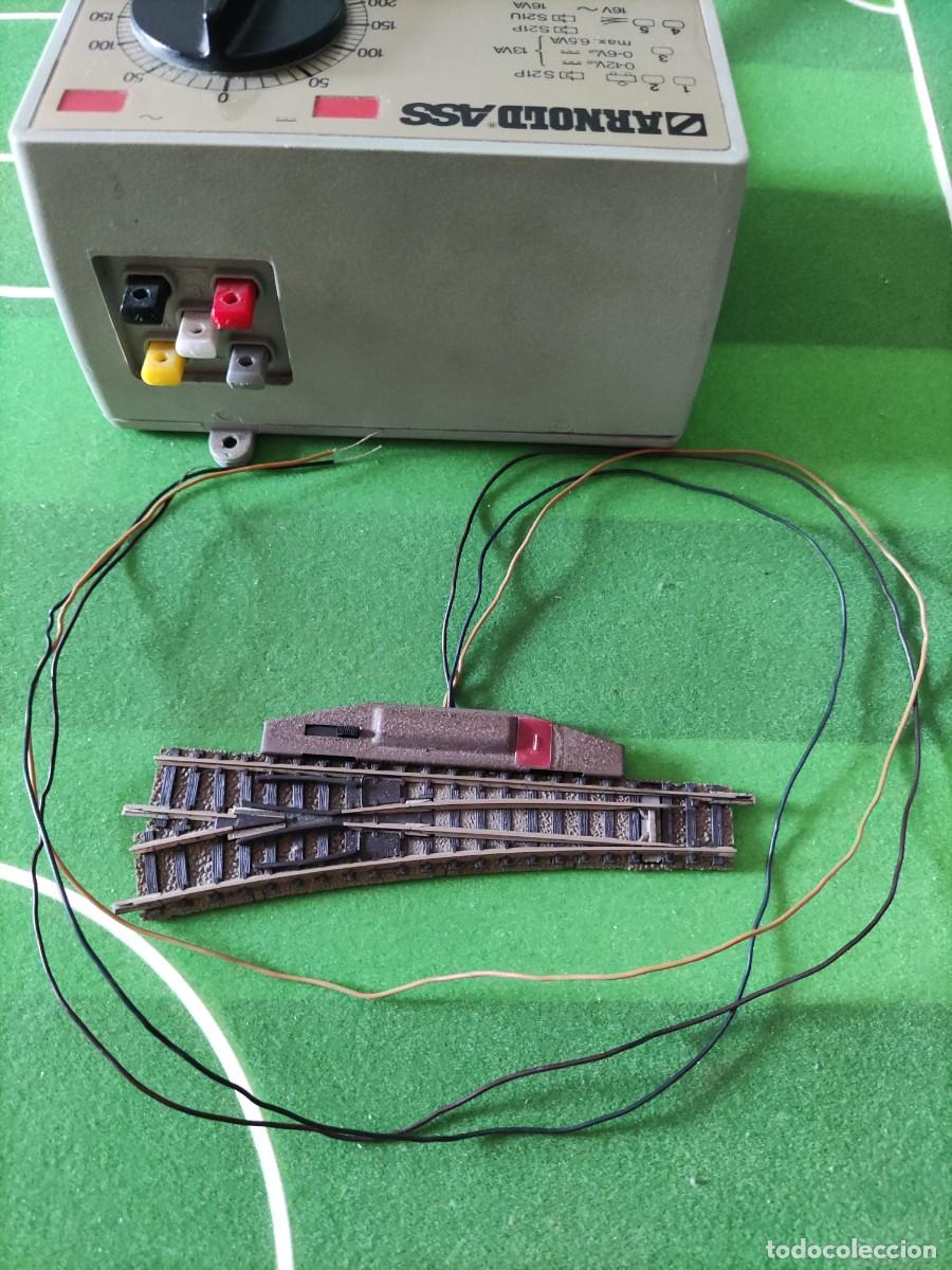 Trenes escala: Desv&iacute;o el&eacute;ctrico izquierda Fleishmann motor 6421 - 9421 - 6441 Escala N