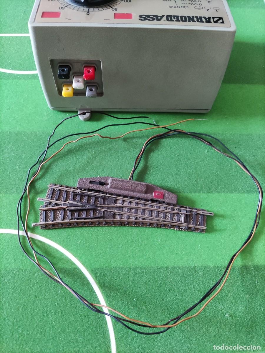 Trenes escala: Desv&iacute;o el&eacute;ctrico izquierda Fleishmann motor 6421 - 9421 - 6441 Escala N