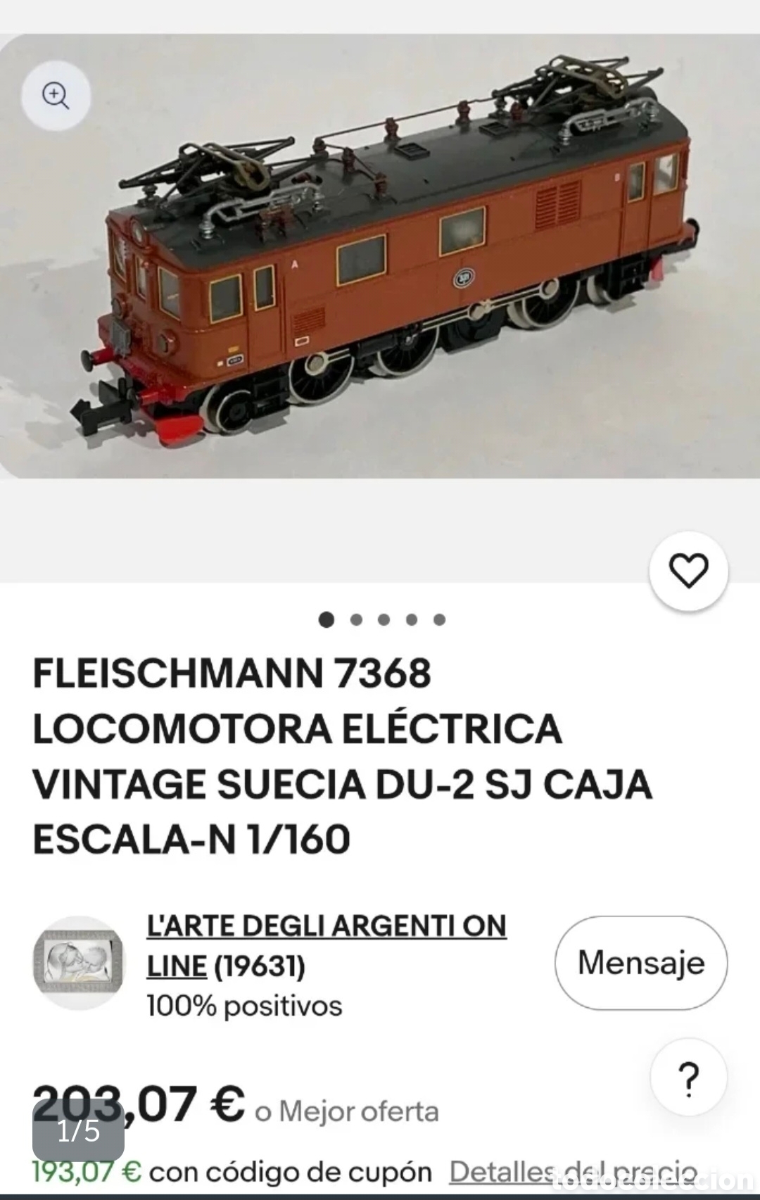 Trenes escala: Locomotora El&eacute;ctrica vintage Fleischmann 7368 Nueva