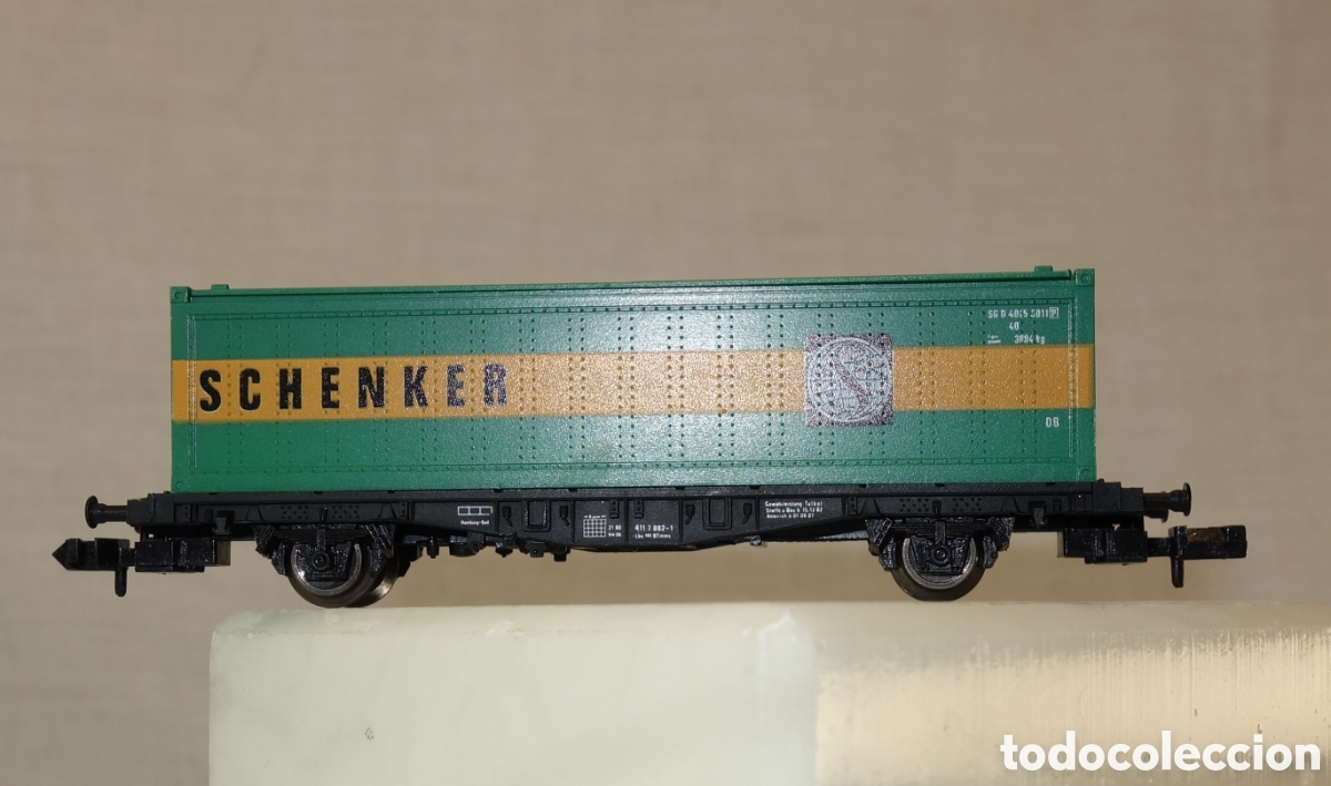 Trenes escala: Vag&oacute;n plataforma de 2 ejes tipo Lbs 593 Deutsche Bundesbahn - Foto 6