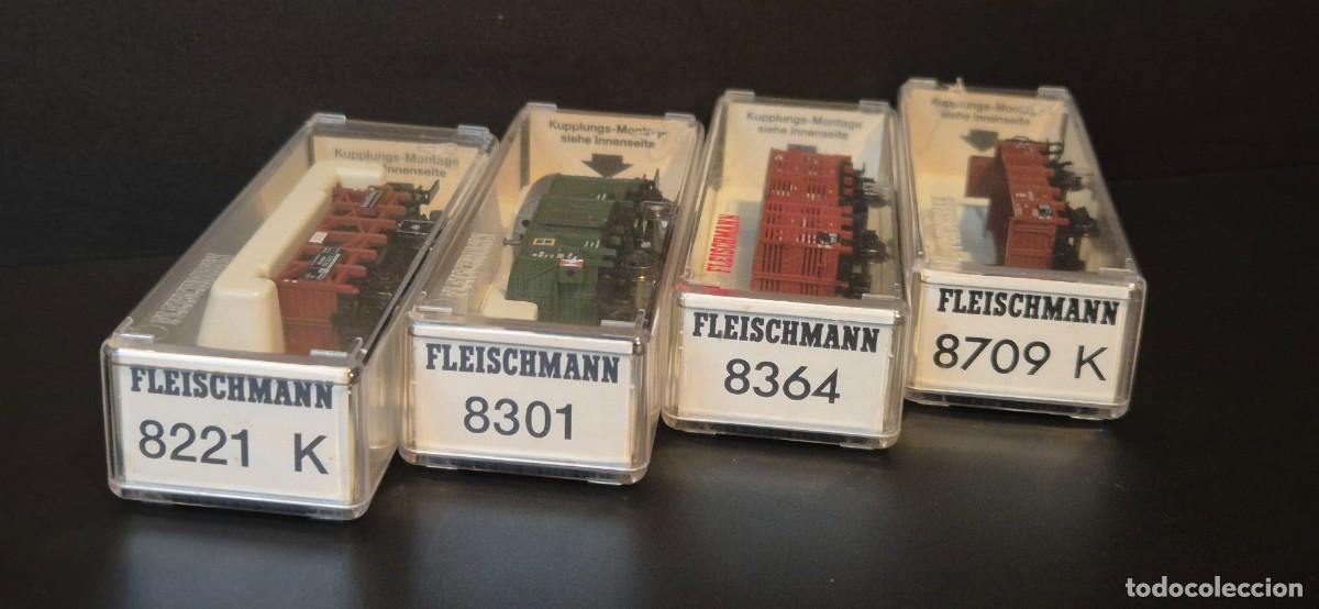 Trenes escala: FLEISCHMANN LOTE 4 VOGONES 8221 K - 8364 - 8301 - 8709 K EN CAJA ORIGINAL PERFECTOS