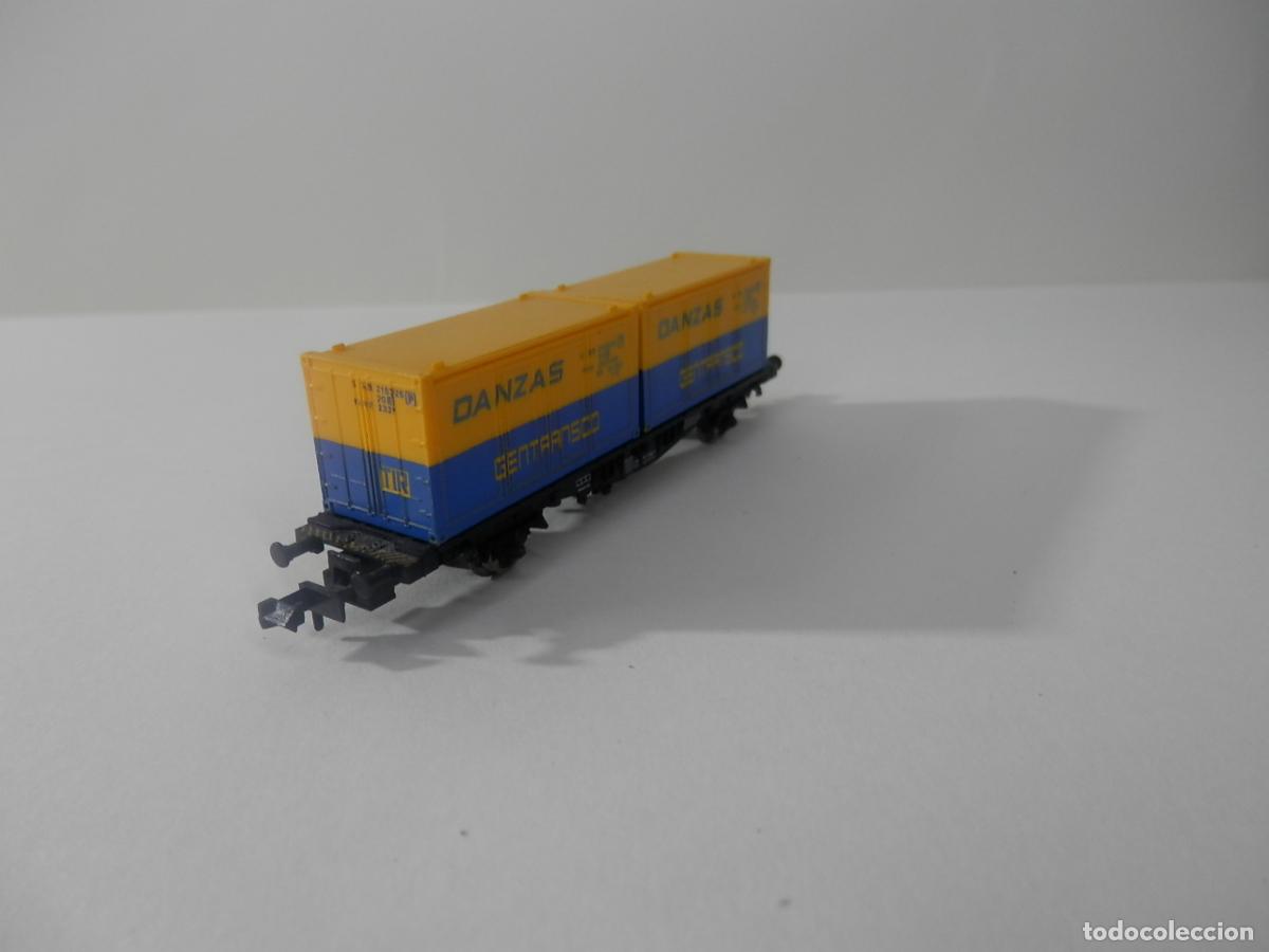 Trenes escala: VAGON PORTACONTENEDOR ESCALA N DE FLEISCHMANN - Foto 3