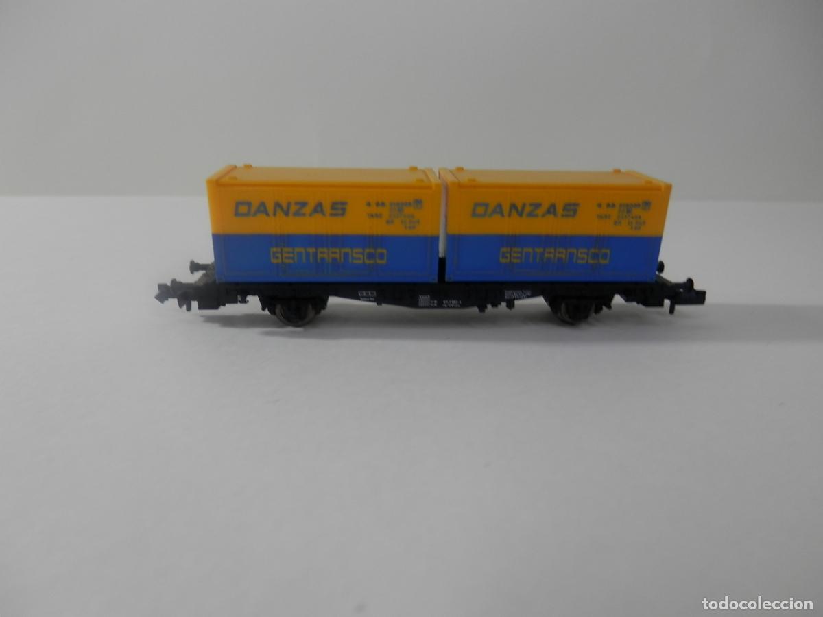 Trenes escala: VAGON PORTACONTENEDOR ESCALA N DE FLEISCHMANN - Foto 4