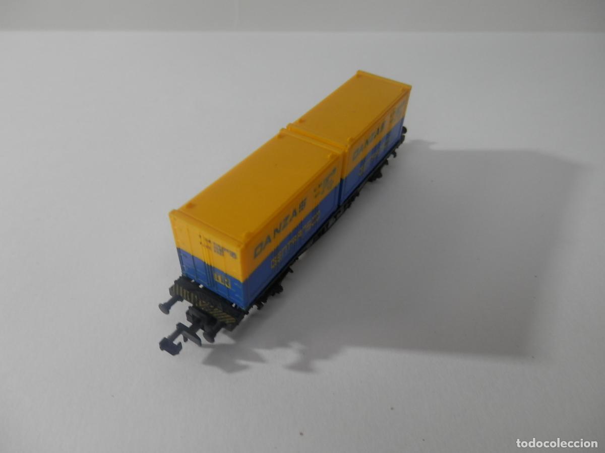 Trenes escala: VAGON PORTACONTENEDOR ESCALA N DE FLEISCHMANN - Foto 5