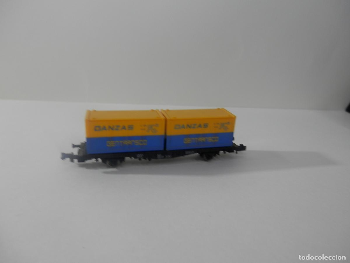 Trenes escala: VAGON PORTACONTENEDOR ESCALA N DE FLEISCHMANN - Foto 1