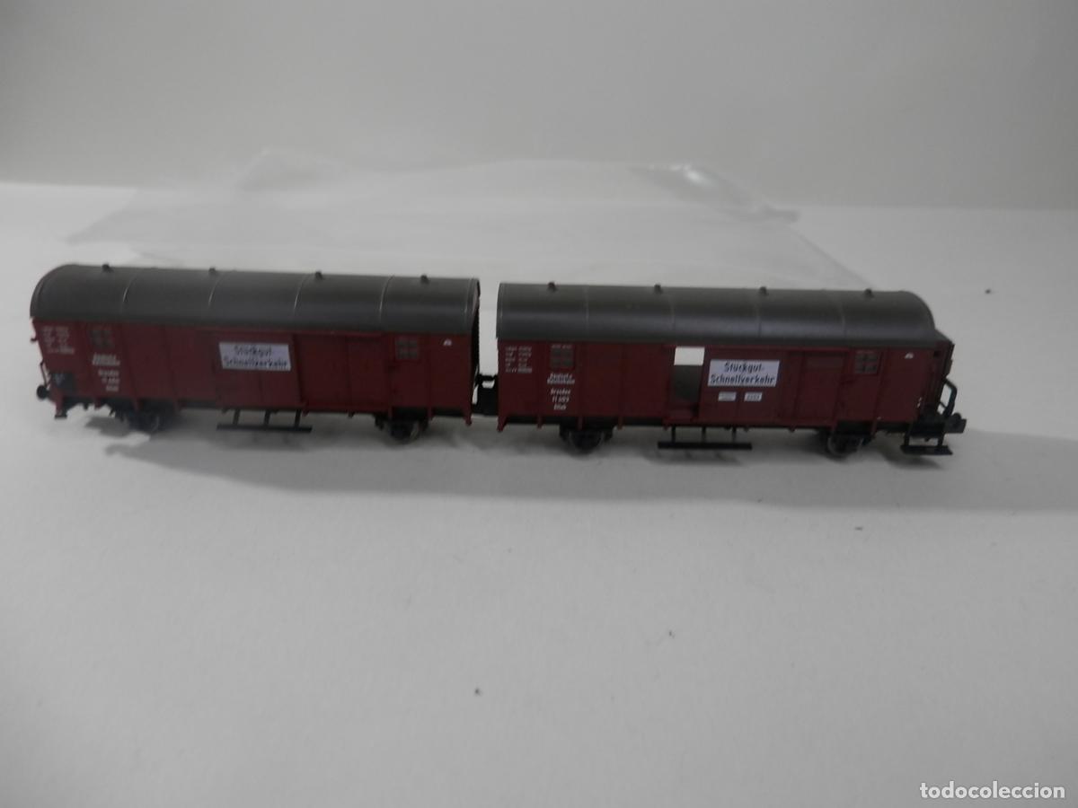 Trenes escala: VAGON CERRADO ARTICULADO ESCALA N DE FLEISCHMANN