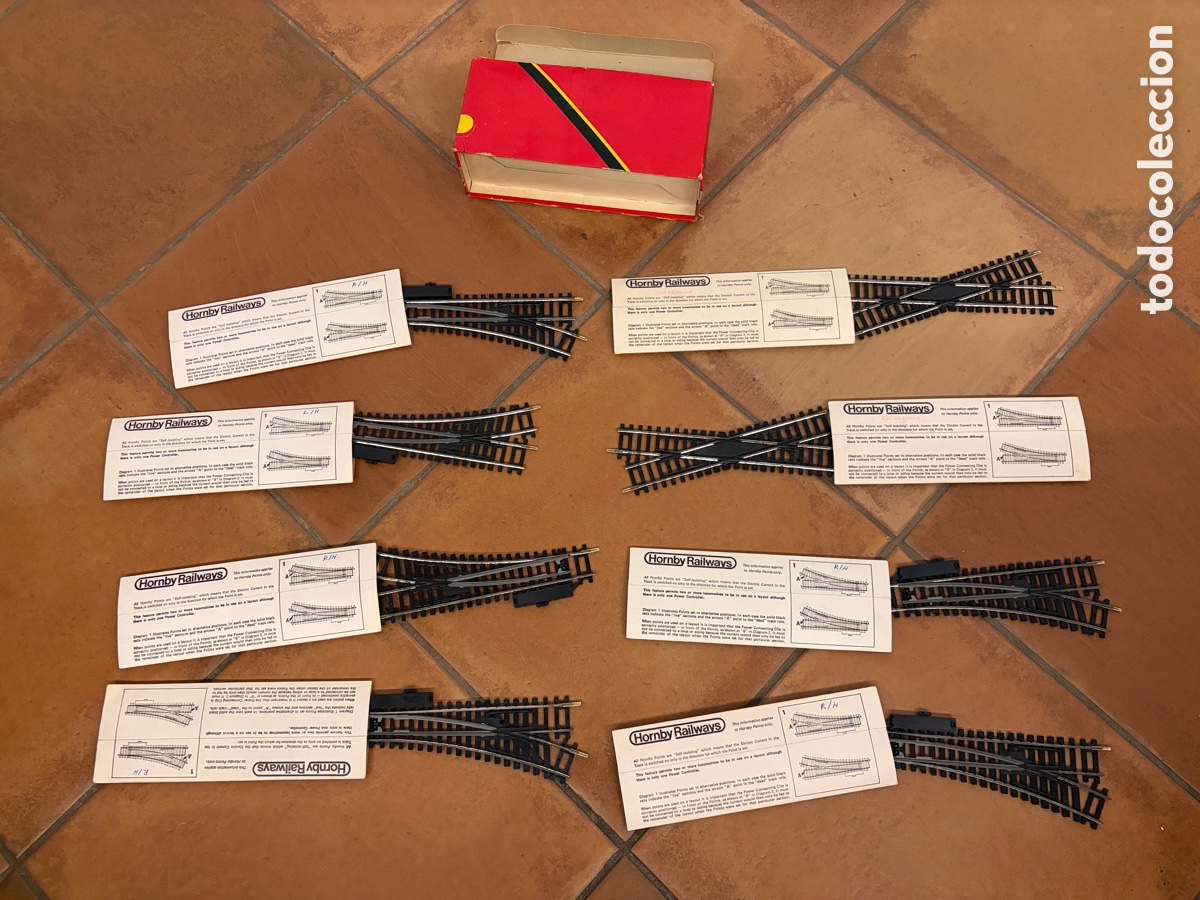 Comboios Escala: Lote 3 rectas cruces de Vias y cambio de via plastico HORNBY RAILWAYS ELECTRIC