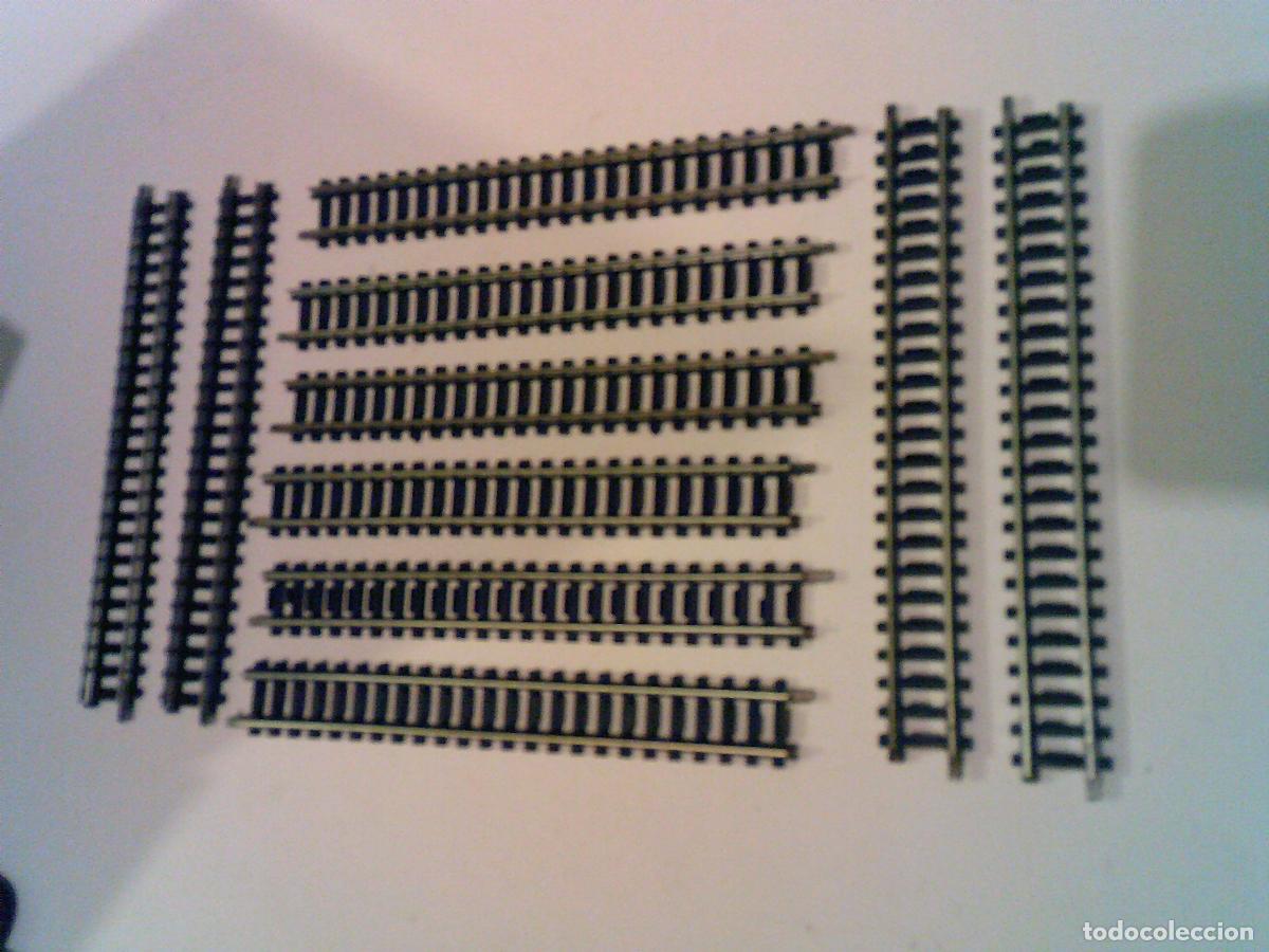 Trenes Escala: Lote 10 v&iacute;as rectas Escala N Ibertren 120mm. 12cm.