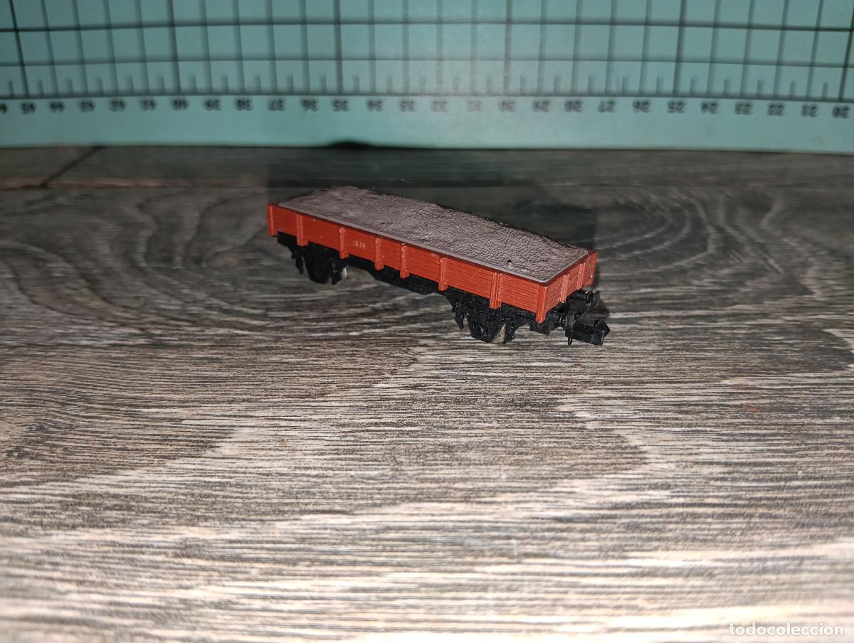 Trenes Escala: Antiguo Vag&oacute;n Borde Medio 2 Ejes con Grava ibertren Escala N