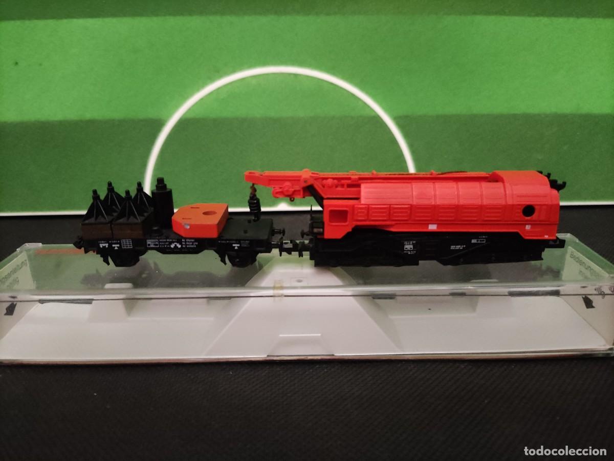 Trenes Escala: Vag&oacute;n Gr&uacute;a construcci&oacute;n Ref. 5470 (Falta una pieza) Ibertren Escala N