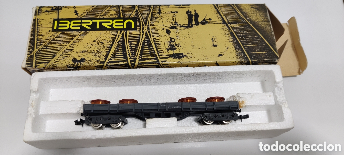 Trenes Escala: IBERTREN N - VAG&Oacute;N BORDE BAJO 4 EJES CON BOBINAS REF. 3604