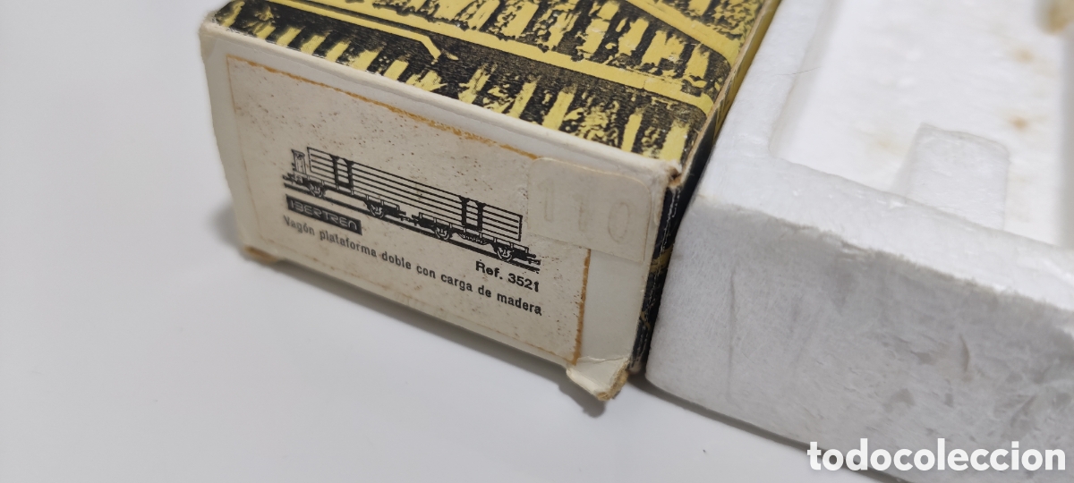 Trenes Escala: IBERTREN N - CAJA VAG&Oacute;N PLATAFORMA DOBLE CON CARGA MADERA REF. 3521