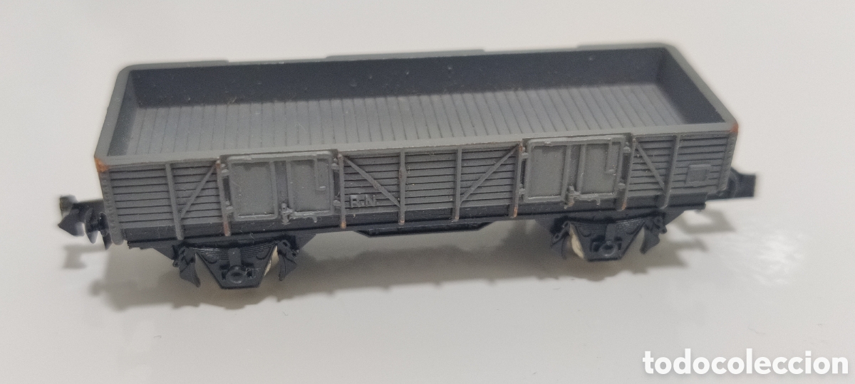 Trenes escala: IBERTREN N - VAG&Oacute;N BORDE MEDIO GRIS SIN CARGA REF. 322