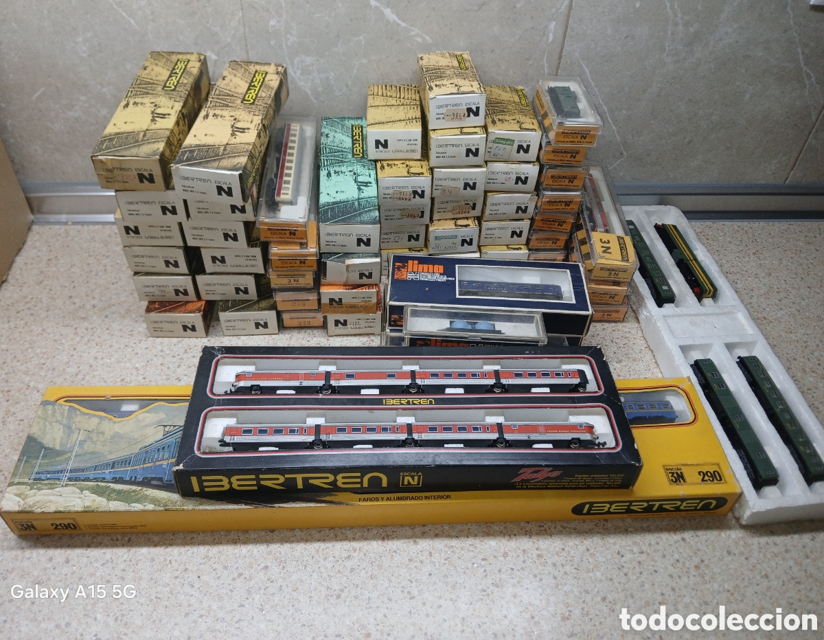 Trenes escala: GRAN LOTE DE IBERTREN CON VAGONES Y LOCOMOTORAS EN CAJA ORIGINAL ESCALA N.