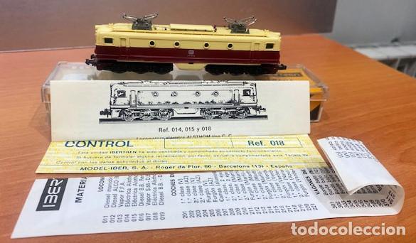 Trenes escala: LOCOMOTORA EL&Eacute;CTRICA ALSTHOM ROJO Y MARFIL DE LA DB DE IBERTREN, REF. 018. ESCALA 3N.