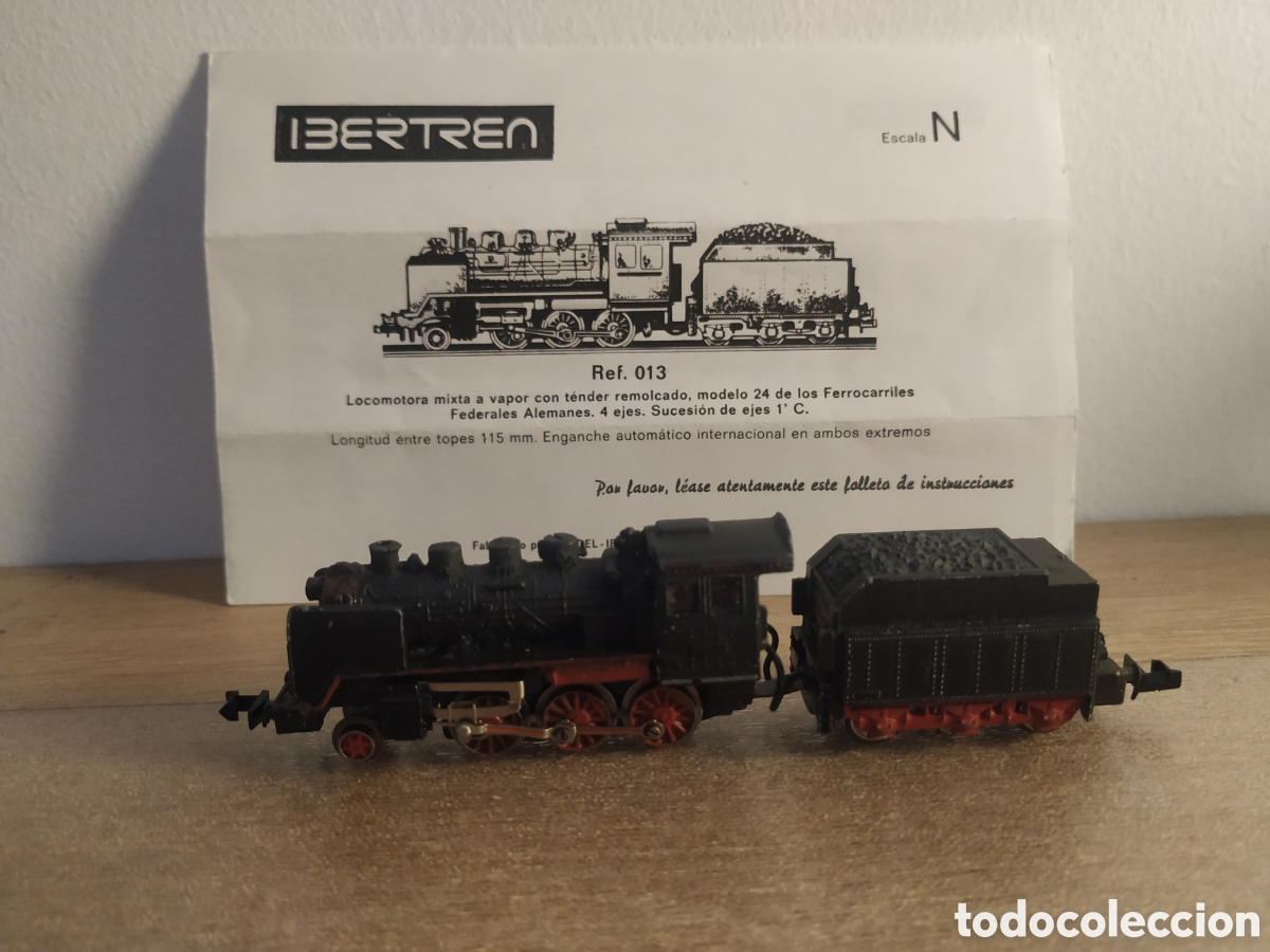 Trains &Eacute;chelle: LOCOMOTORA MIXTA A VAPOR CON T&Eacute;NDER negro rojo DE IBERTREN 3N referencia 013
