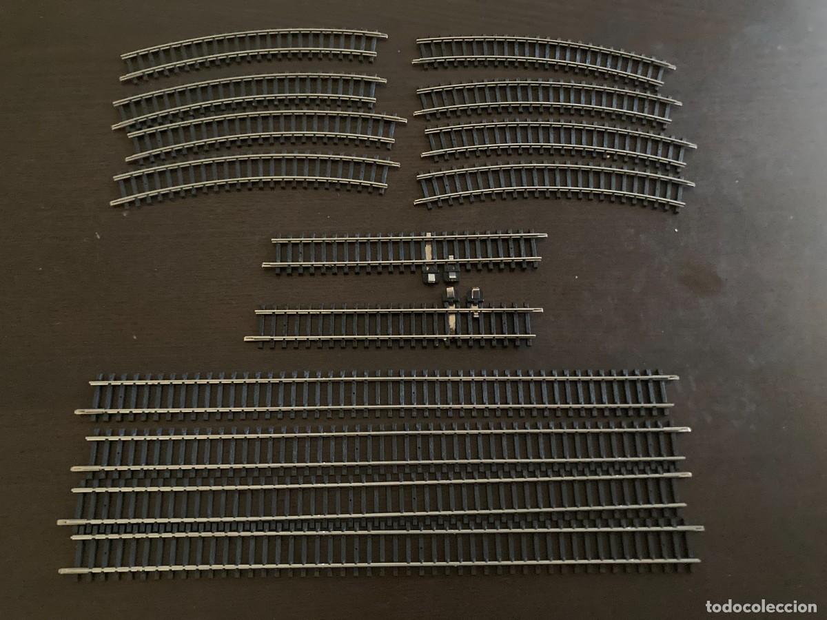 Trenes escala: LOTE DE VIAS - IGNORAMOS SI SON DE IBERTREN - ver fotos - Ancho total 3 cm ancho entre railes 2 cm
