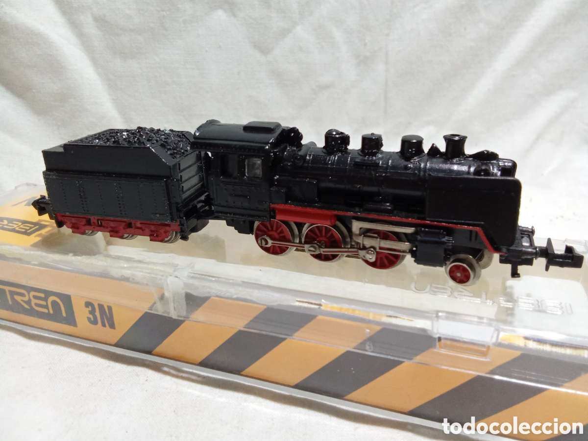 Comboios Escala: MAQUINA LOCOMOTORA CON VAG&Oacute;N DE CARB&Oacute;N REF. 013 DE IBERTREN 3N