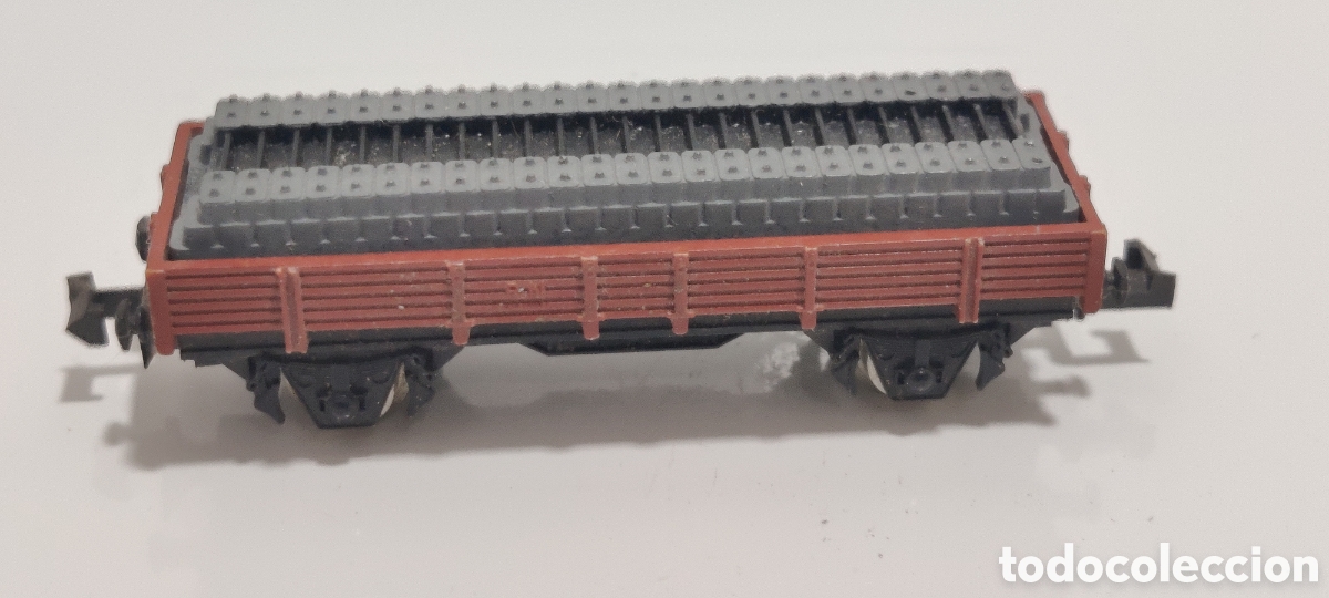 Trenes escala: IBERTREN N - VAG&Oacute;N BORDE BAJO MARR&Oacute;N CON TRAVIESAS REF. 311