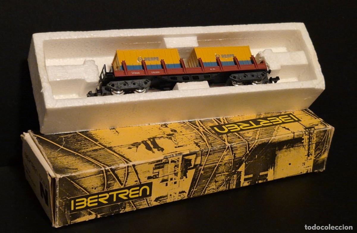 Trenes escala: IBERTREN VAGON CON CONTENEDORES BUEN ESTADO FALTA PAPEL REF EN EL LATERAL DE LA CAJA