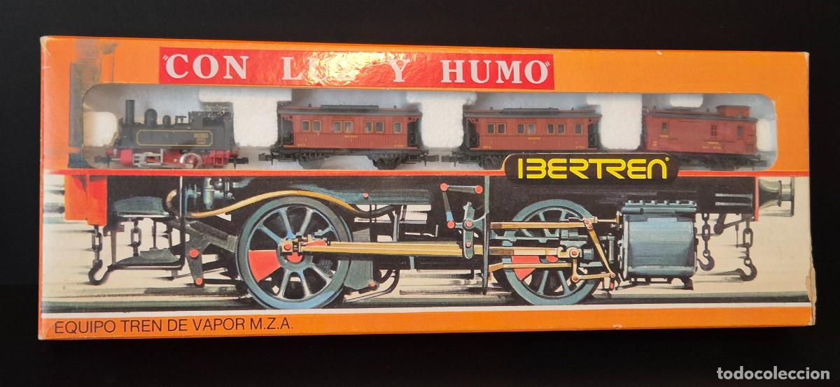 Trenes escala: CAJA IBERTREN EQUIPO TREN DE VAPOR M.Z.A. CON LUZ Y HUMO 2N REF: 995 NUEVO SIN USO