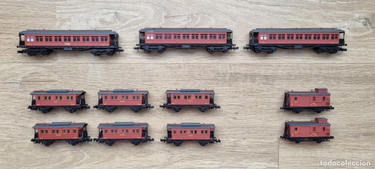Trenes escala: Gran Lote 11 Vagones MZA Compa&ntilde;&iacute;a de Madera - Escala N IBERTREN (Sistema 2N) - Impecables