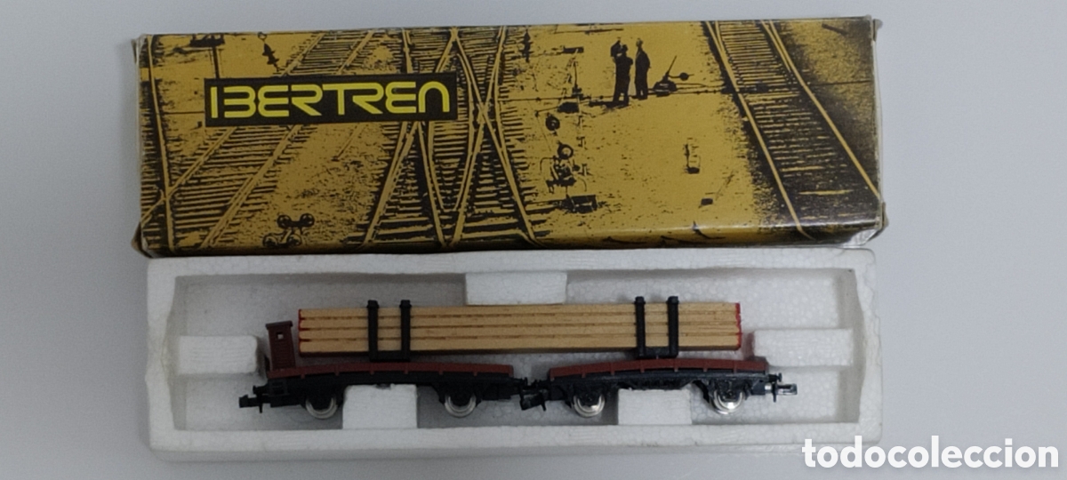 Scale Trains: IBERTREN N - VAG&Oacute;N PLATAFORMA DOBLE CON CARGA DE MADERA REF. 3521
