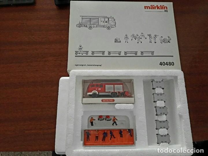 Trenes escala: M&auml;rklin  40480 set bomberos de v&iacute;a. HO - Foto 1