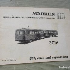 Trenes Escala: MARKLIN HO, INSTRUCIONES- LOCOMOTORA 3016-PEQUEÑO LIBRITO(9X12 CM., 16 PÁG. INCLUIDAS LAS TAPAS)