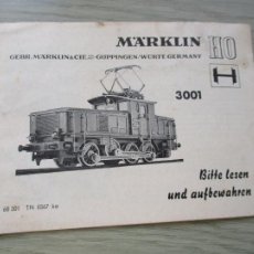 Trenes Escala: MARKLIN HO, INSTRUCIONES- LOCOMOTORA 3001-PEQUEÑO LIBRITO(9X12 CM., 18 PÁG. INCLUIDAS LAS TAPAS)