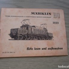 Trenes Escala: MARKLIN HO, INSTRUCIONES- LOCOMOTORA 3022-PEQUEÑO LIBRITO(9X12 CM., 20 PÁG. INCLUIDAS LAS TAPAS)