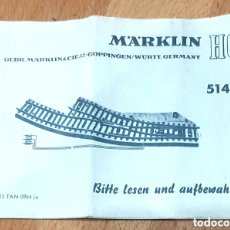 Trenes Escala: MARKLIN REF 5140. FOLLETO INSTRUCCIONES DESVÍO