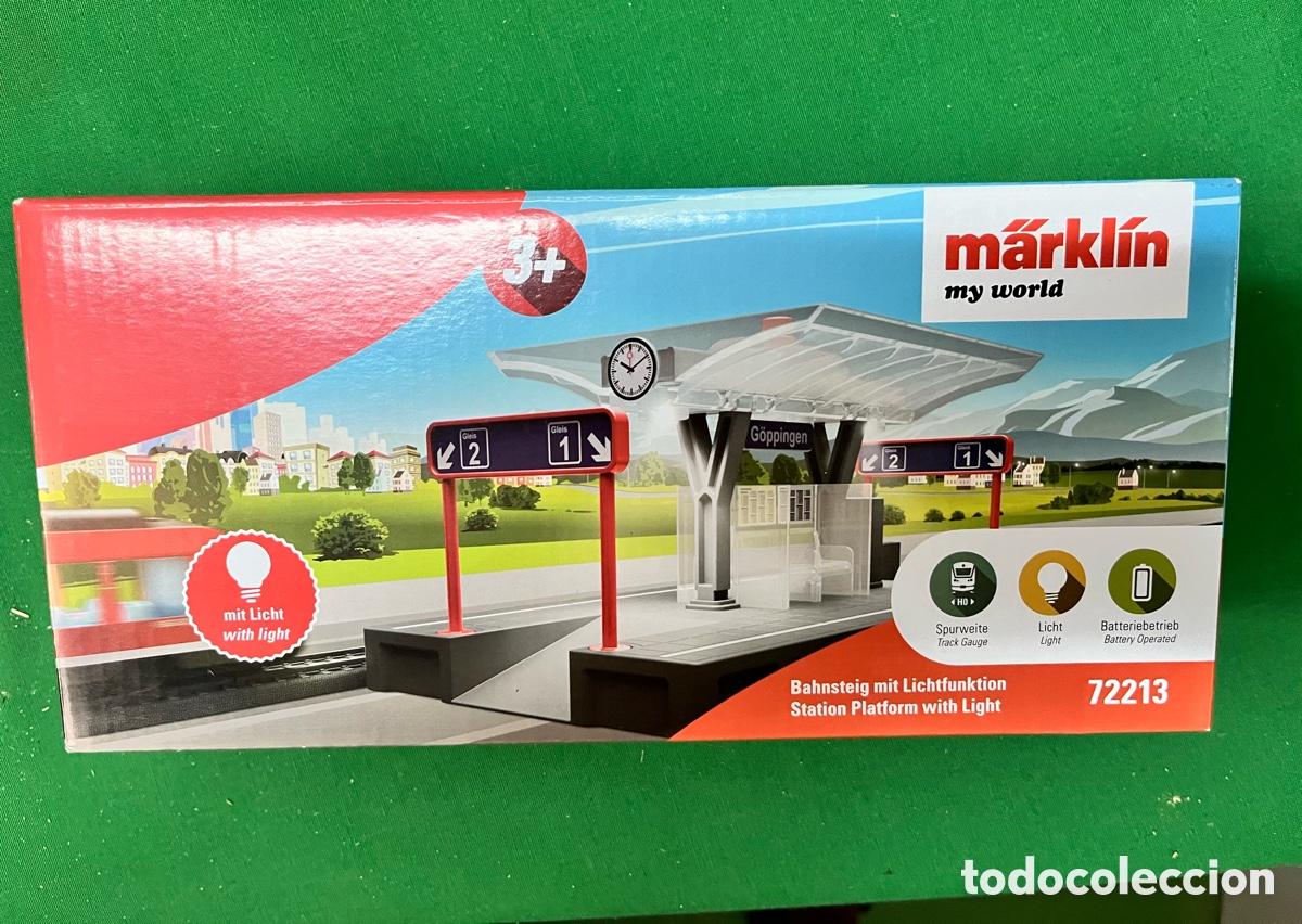 Trenes escala: Marklin plataforma de estaci&oacute;n con luz - Foto 1