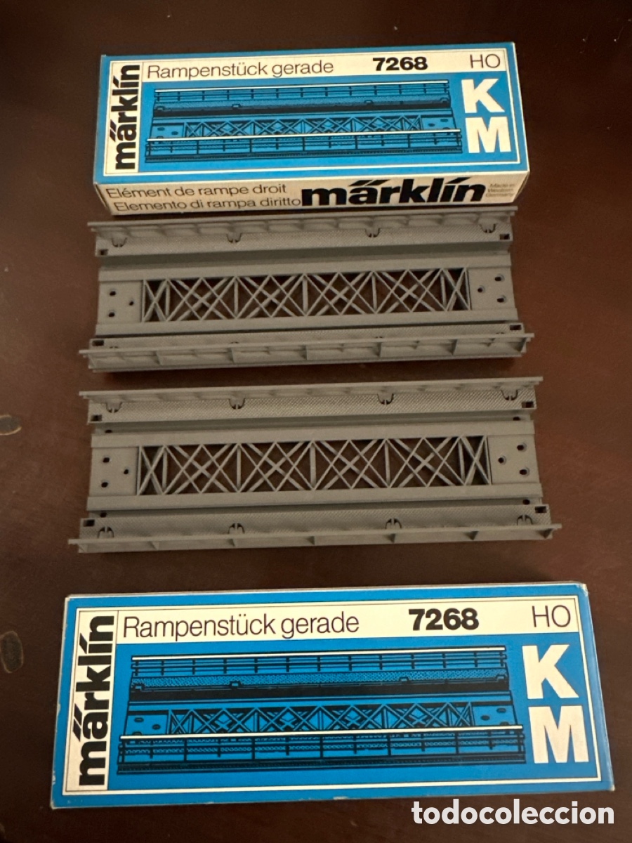 Trenes escala: LOTE 2 RAMPAS PUENTE DE MARKLIN VIA M Y K EN CAJA REF 7268