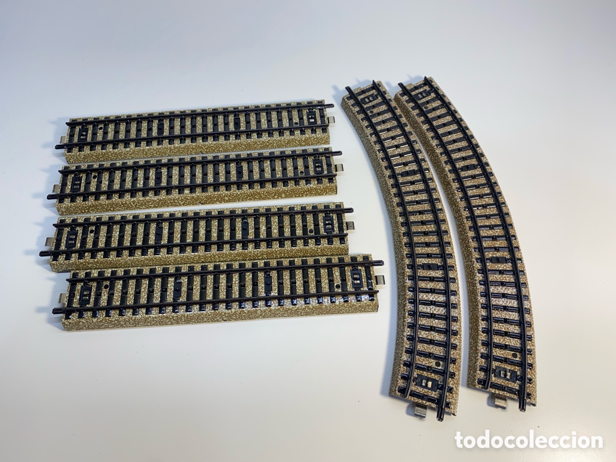 Trenes escala: 6 v&iacute;as MARKLIN HO recta ref. 5106 y curva ref. 5100 - Foto 1