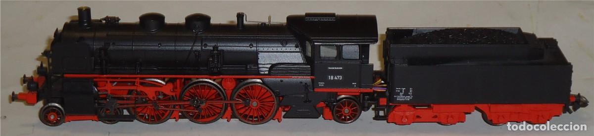 Trenes Escala: M&Auml;RKLIN HO, LOCOMOTORA DE VAPOR BR18 473 REF. 29855, &iexcl;DIGITAL 5 POLOS FUM&Iacute;GENO!