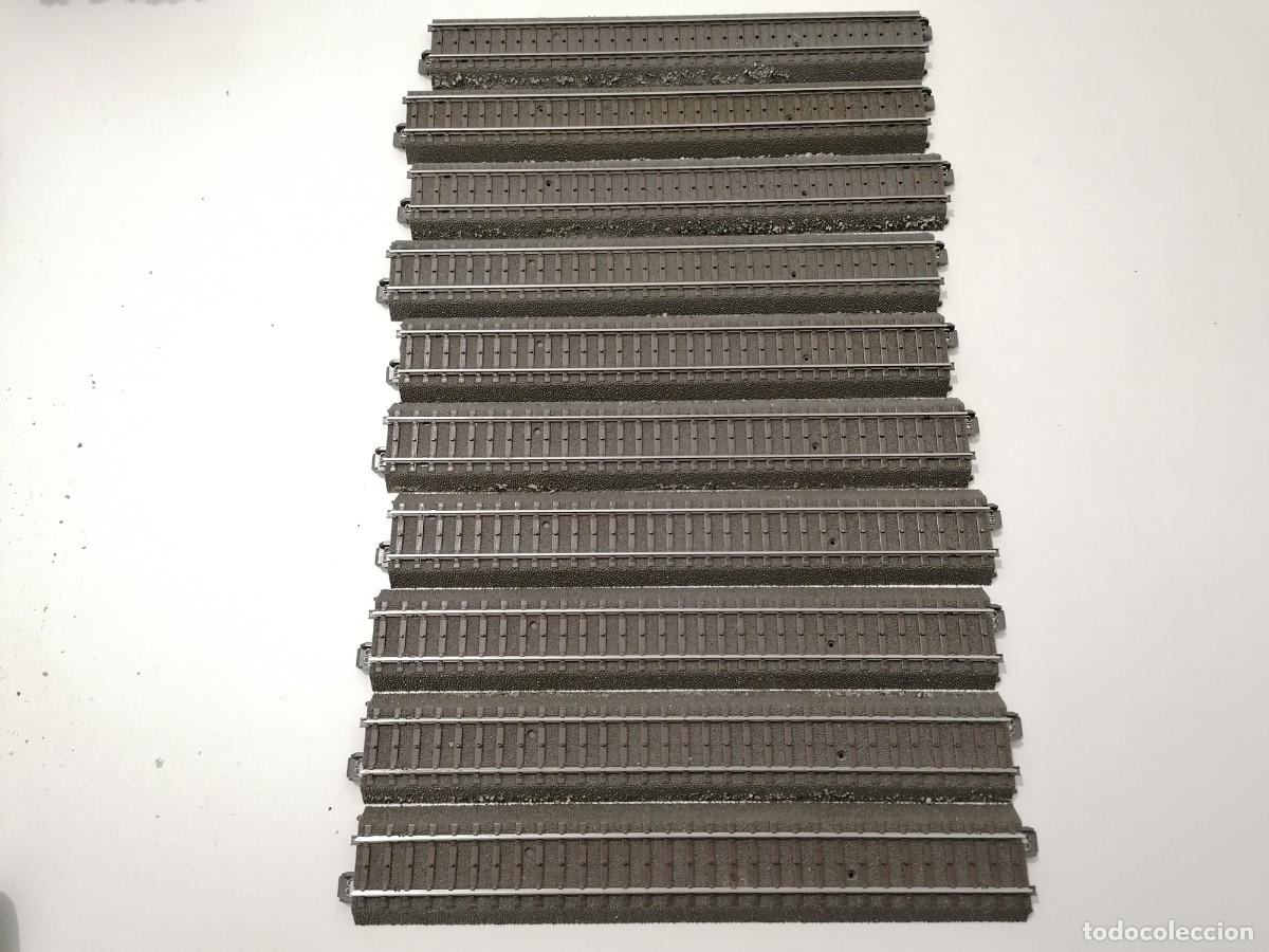 Trenes Escala: M&auml;rklin H0 Lote 10 V&iacute;as Rectas 23 cm V&iacute;a C Buen Estado