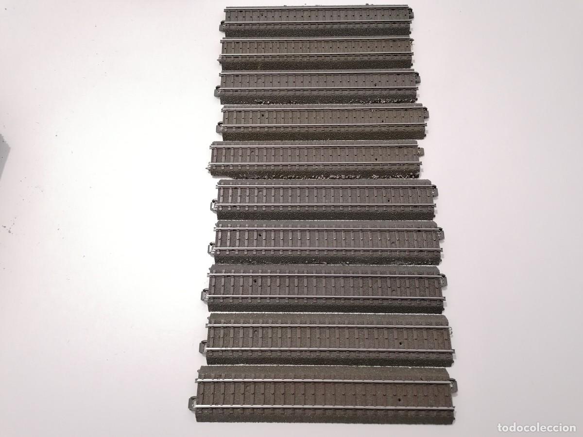 Trenes Escala: M&auml;rklin H0 Lote 10 V&iacute;as Rectas 19 cm V&iacute;a C Buen Estado