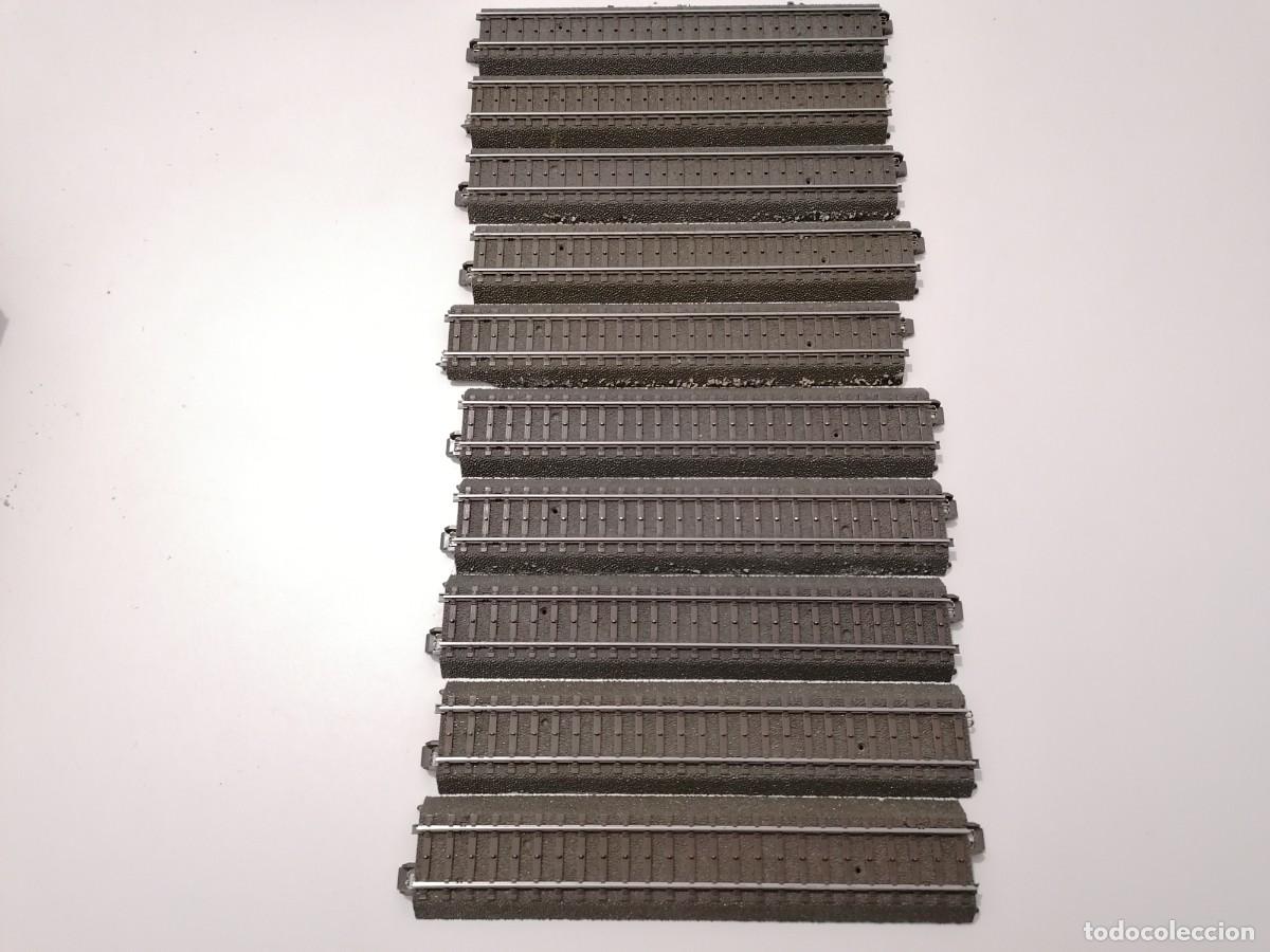 Trenes Escala: M&auml;rklin H0 Lote 10 V&iacute;as Rectas 19 cm V&iacute;a C Buen Estado