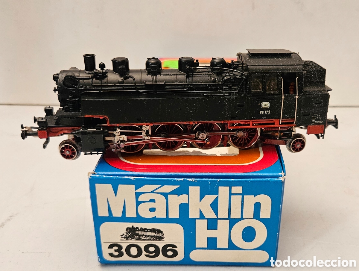 Trenes Escala: MARKLIN 3096 H0 - LOCOMOTORA VAPOR DB 86 173 CON ENGANCHES TELEX
