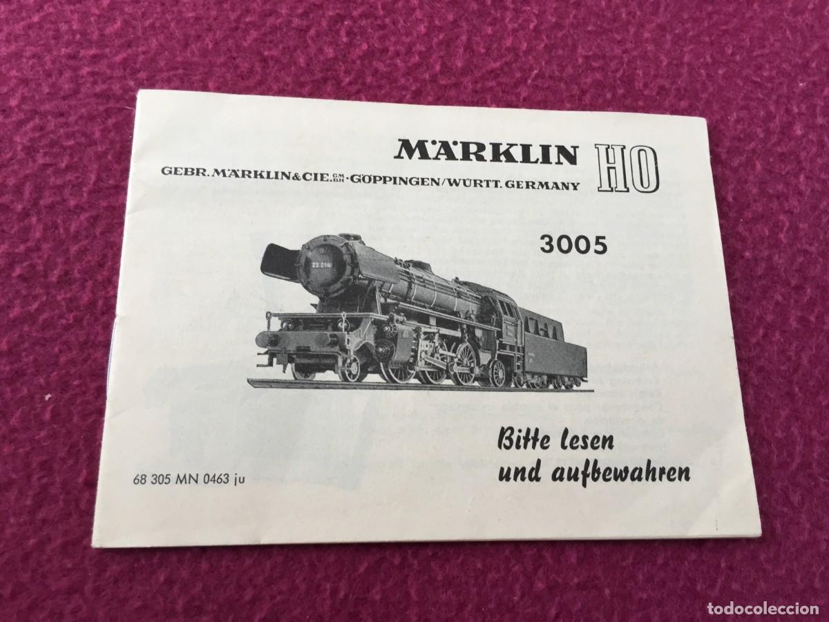 Trenes Escala: MARKLIN ORIGINAL. INSTRUCCIONES LOCOMOTORA 3005