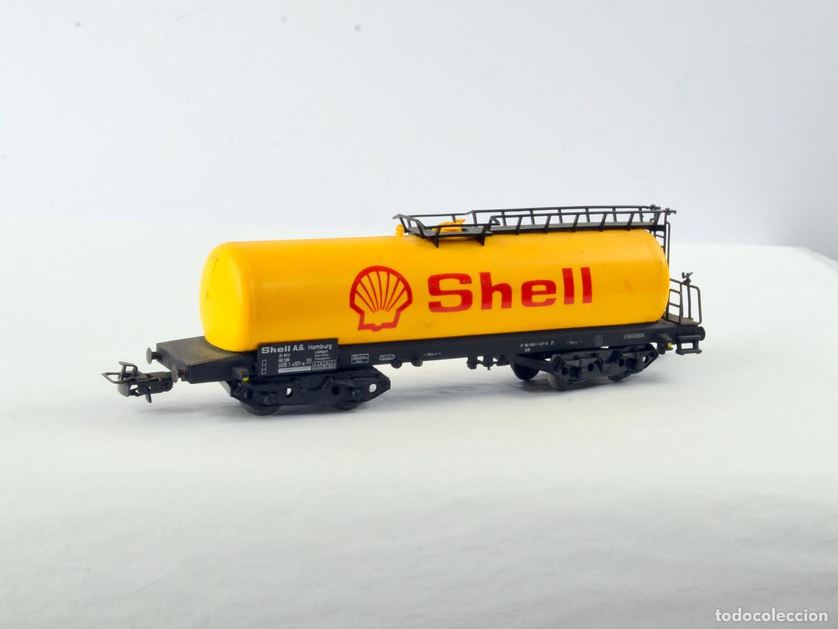 Trenes Escala: M&auml;rklin Escala H0 4651 Vag&oacute;n Cisterna 4 Ejes Shell con Caja