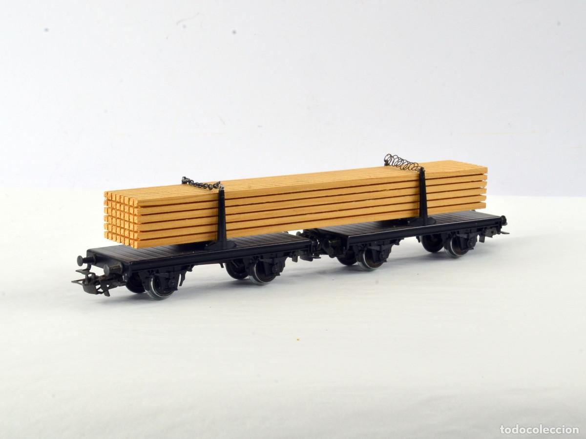 Trenes Escala: M&auml;rklin Escala H0 4665 Vag&oacute;n Doble Transporte de Madera Larga con Caja