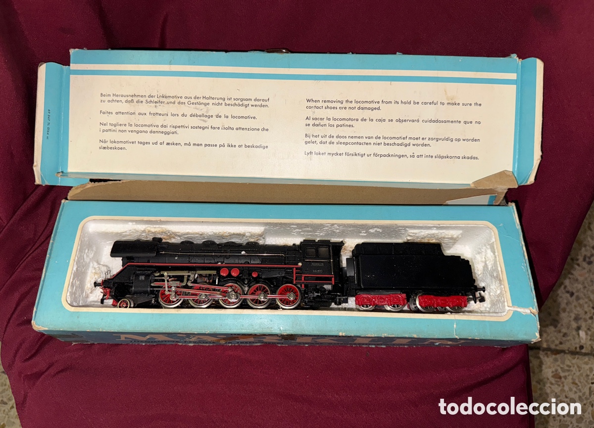 Trenes Escala: Locomotora M&auml;rklin 3047 H0 con caja original vintage
